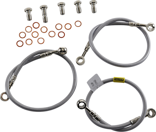 GBRAKES Brake Line Kit - Front - Stainless Steel - V-Max '85-'07