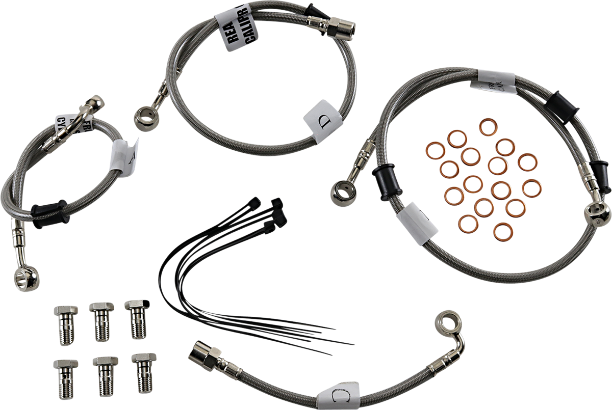 GBRAKES Brake Line Kit - Front / Rear - Stainless Steel - EX400 Ninja 400 ABS '18-'22