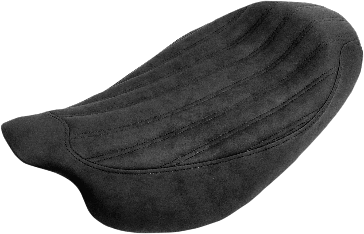 SADDLEMEN Knuckle Solo Seat - Ribbed - Black - Touring '08-'24