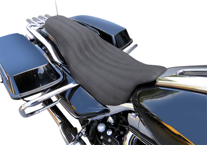 SADDLEMEN Knuckle 2-Up Seat - Black - Ribbed - Touring '08-'24
