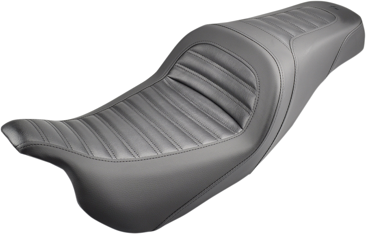 SADDLEMEN Slim Roll & Pleat Seat - Black - Touring '08-'24