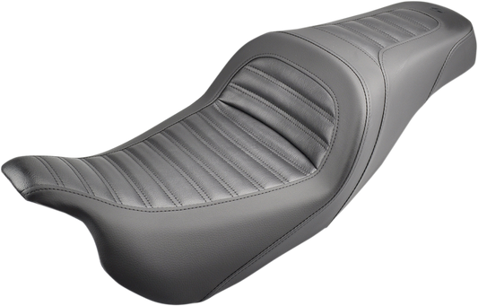 SADDLEMEN Slim Roll & Pleat Seat - Black - Touring '08-'24