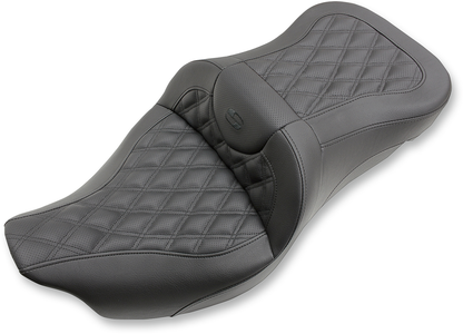 SADDLEMEN Extended Reach Roadsofa™ Seat - Lattice Stitched - without Backrest - Touring '08-'24