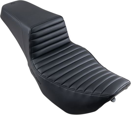 SADDLEMEN Step-Up Seat - Front Tuck-n-Roll - Black - Touring '97-'07