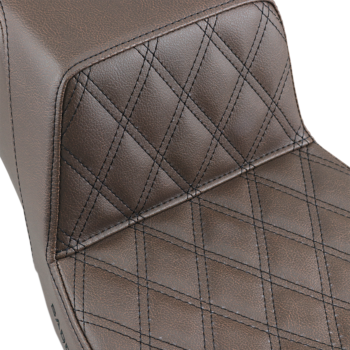 SADDLEMEN Step-Up Seat - Front Lattice Stitch - Brown - Touring '97-'07