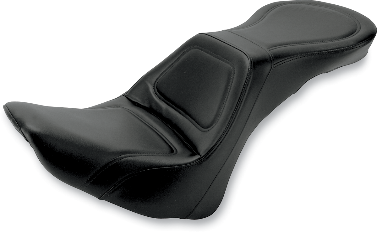 SADDLEMEN Seat - Explorer* - Without Backrest - Stitched - Black - '06-'17 SOFTAIL