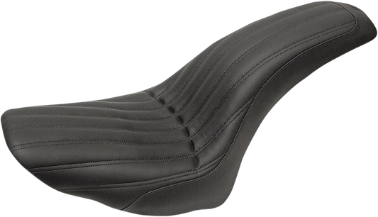 SADDLEMEN Knuckle 2-Up Seat - Ribbed - Black - Softail '06-'16