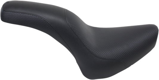 SADDLEMEN Profiler™ Basket-weave Seat - Black - Softail '00-'05