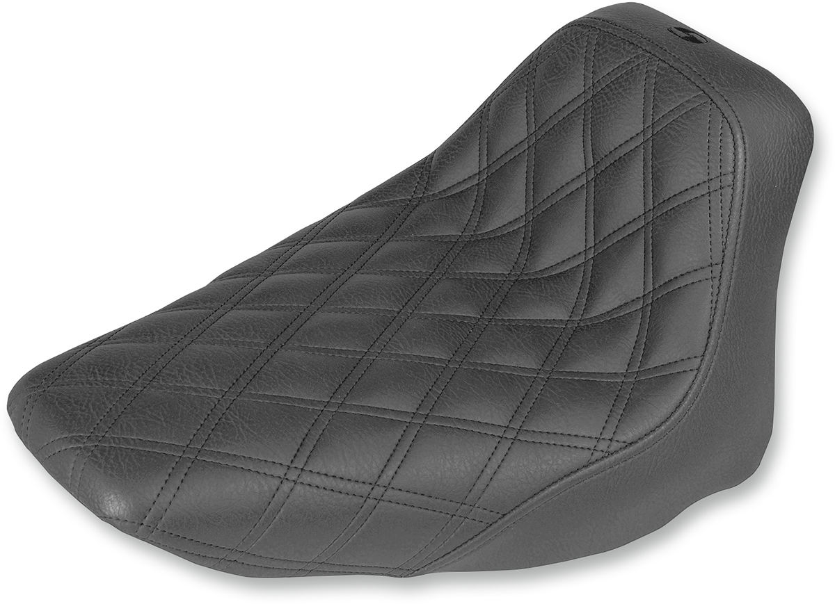 SADDLEMEN Renegade Solo Seat - Lattice Stitched - Black - Softail '06-'17