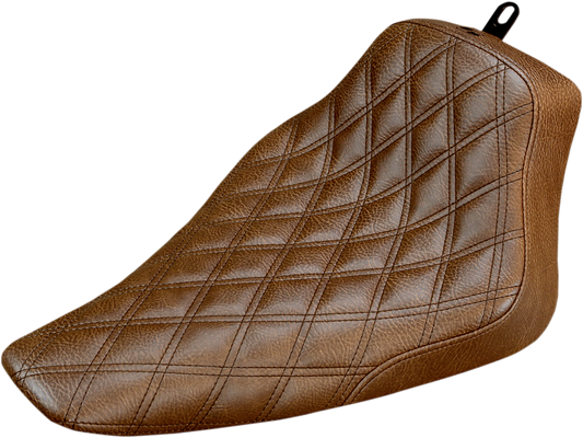 SADDLEMEN Renegade Solo Seat - Lattice Stitched - Brown - Softail '12-'17
