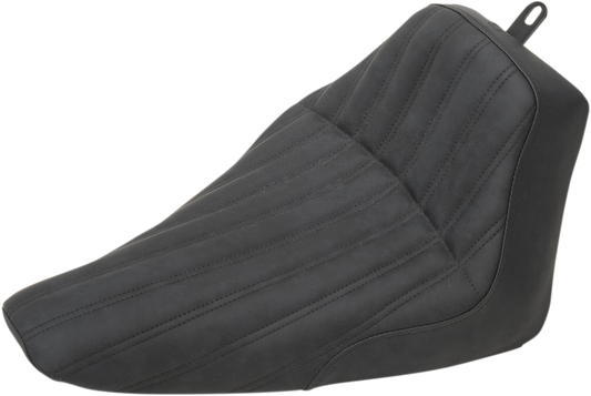 SADDLEMEN Knuckle Solo Seat - Ribbed - Black - Softail '12-'17