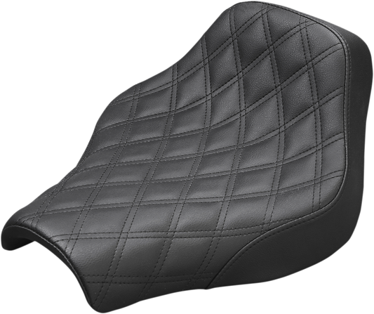 SADDLEMEN Renegade Solo Seat - Lattice Stitched - Black - Softail '18-'23