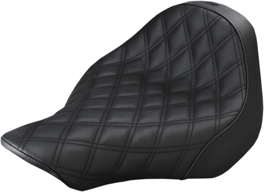 SADDLEMEN Seat - Renegade™ Solo - Lattice Stitched - Black - Softail '13-'17