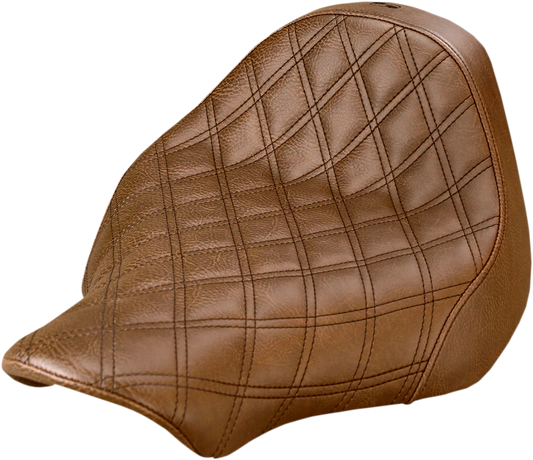 SADDLEMEN Renegade Solo Seat - Lattice Stitched - Brown - Softail '13-17