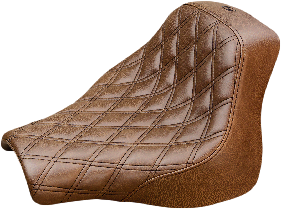 SADDLEMEN Renegade Solo Seat - Lattice Stitched - Brown - Softail '18-'19