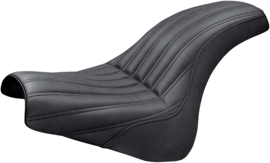 SADDLEMEN Knuckle 2-Up Seat - Ribbed - Black - Softail '18-'20