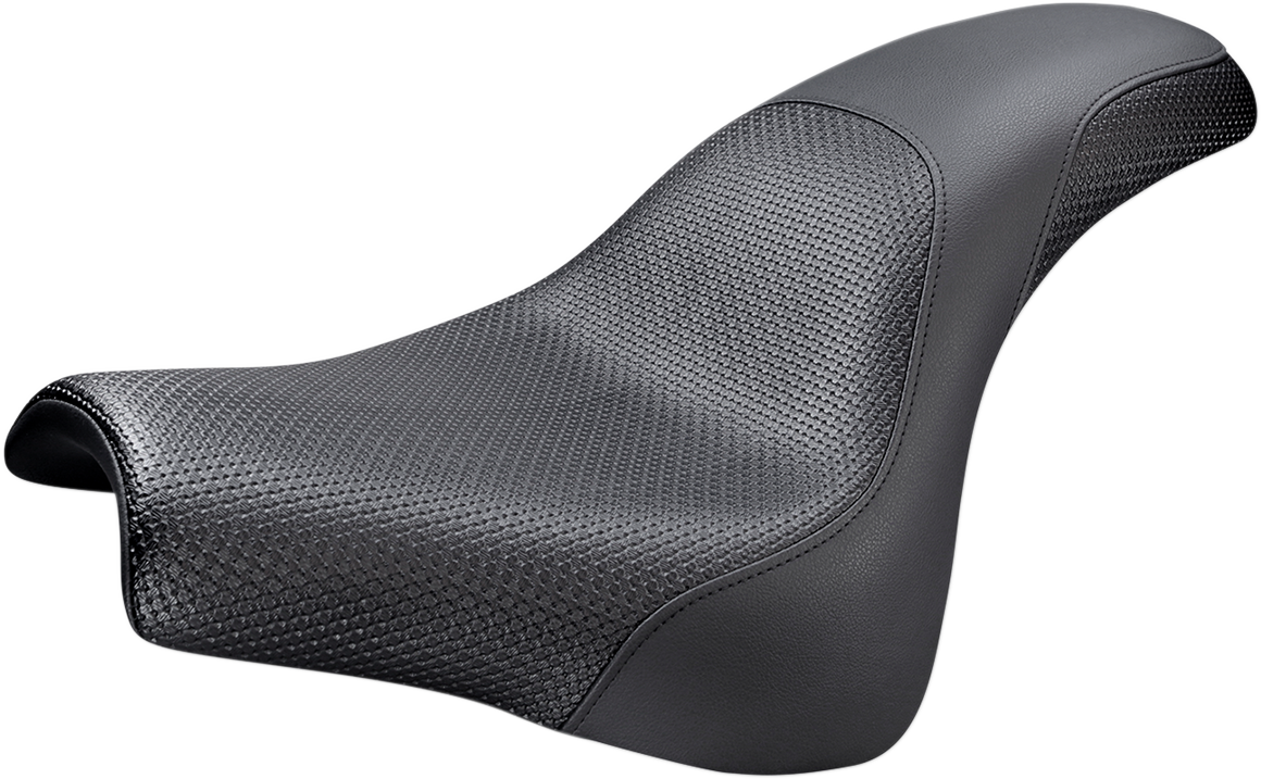 SADDLEMEN Profiler™ Basket-weave Seat - Black - Softail '18-'20