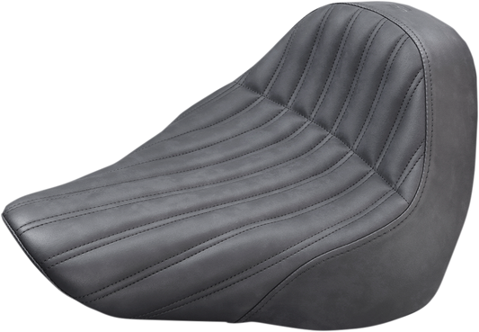 SADDLEMEN Knuckle Solo Seat - Ribbed - Black - Softail '18-'24