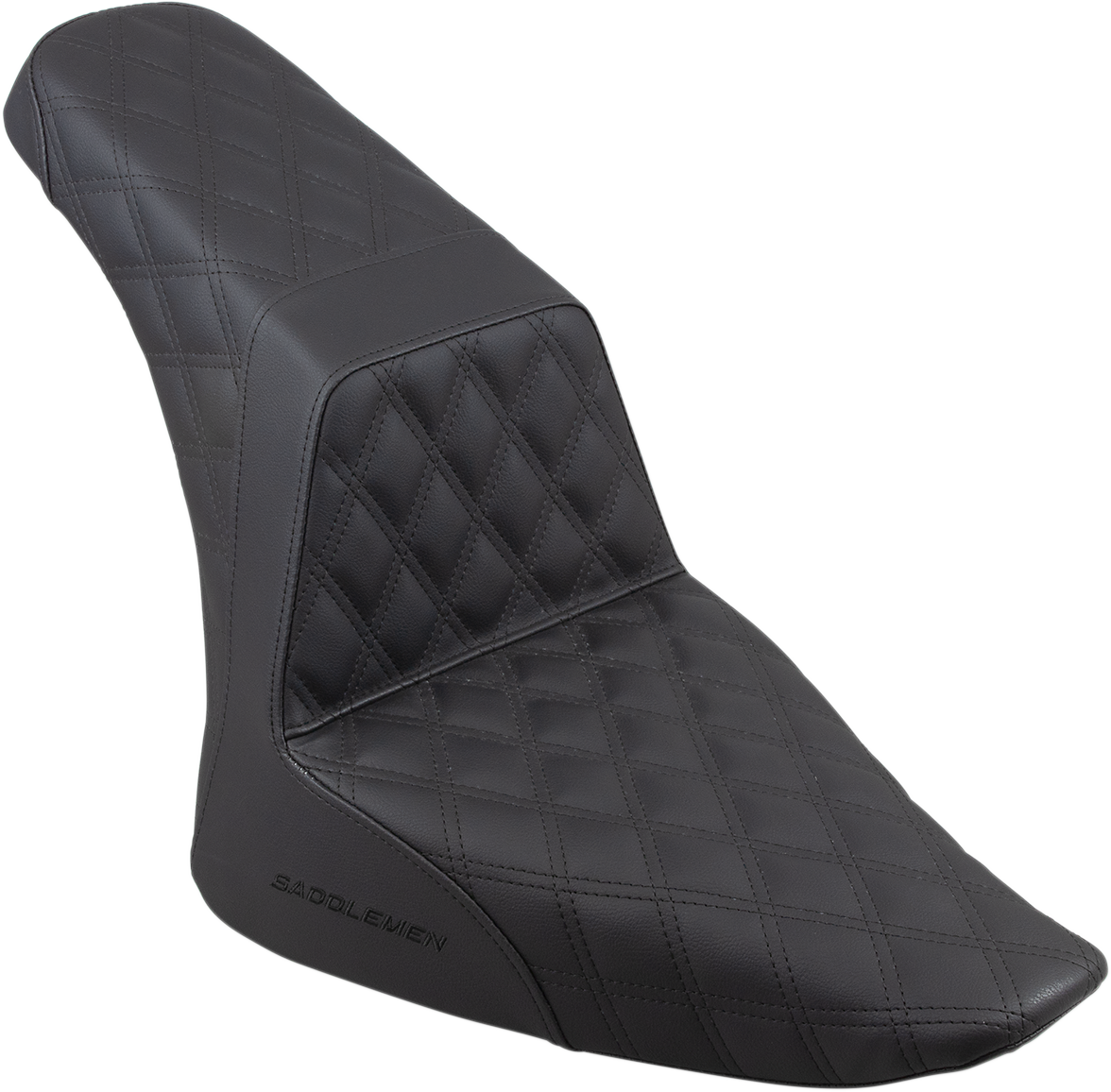 SADDLEMEN Step-Up Seat - Full Lattice Stitch - Black - Softail '12-'17