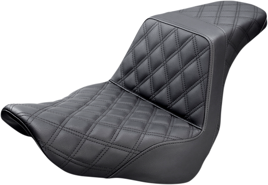 SADDLEMEN Step-Up Seat - Full Lattice Stitch - Black - Softail '18-'24