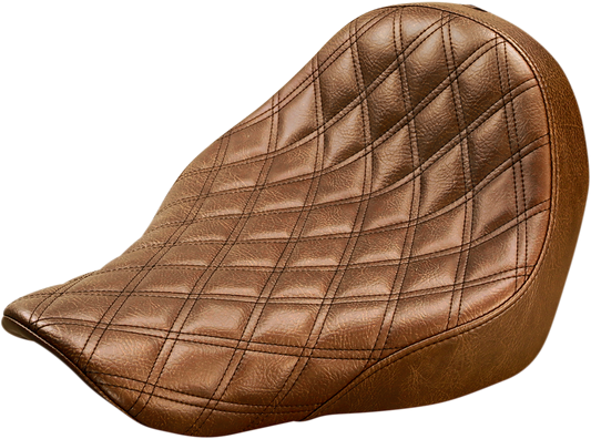 SADDLEMEN Renegade Solo Seat - Lattice Stitched - Brown - Softail '18-'24