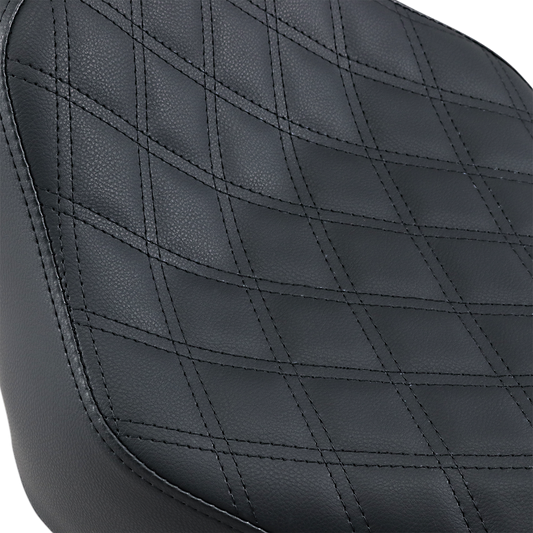 SADDLEMEN Renegade Solo Seat - Lattice Stitched - Black - Softail '18-'20