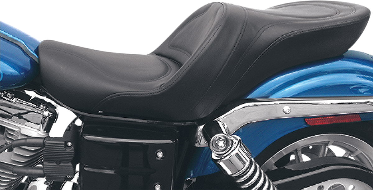 SADDLEMEN Seat - Explorer™ - Without Backrest - Stitched - Black - Dyna '04-'05