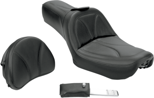 SADDLEMEN King 2-Up Seat - With Backrest - Dyna '04-'05