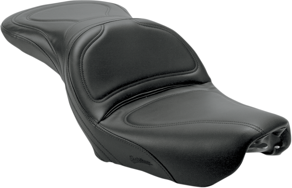 SADDLEMEN Seat - Explorer™ - Without Backrest - Stitched - Black - Dyna '04-'05