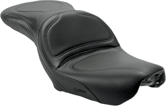 SADDLEMEN Seat - Explorer™ - Without Backrest - Stitched - Black - Dyna '04-'05