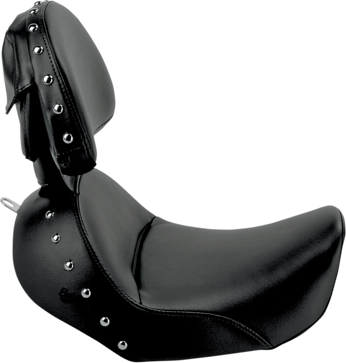 SADDLEMEN Heels Down Solo Seat - With Backrest - Studded - Black - Dyna '06-'17