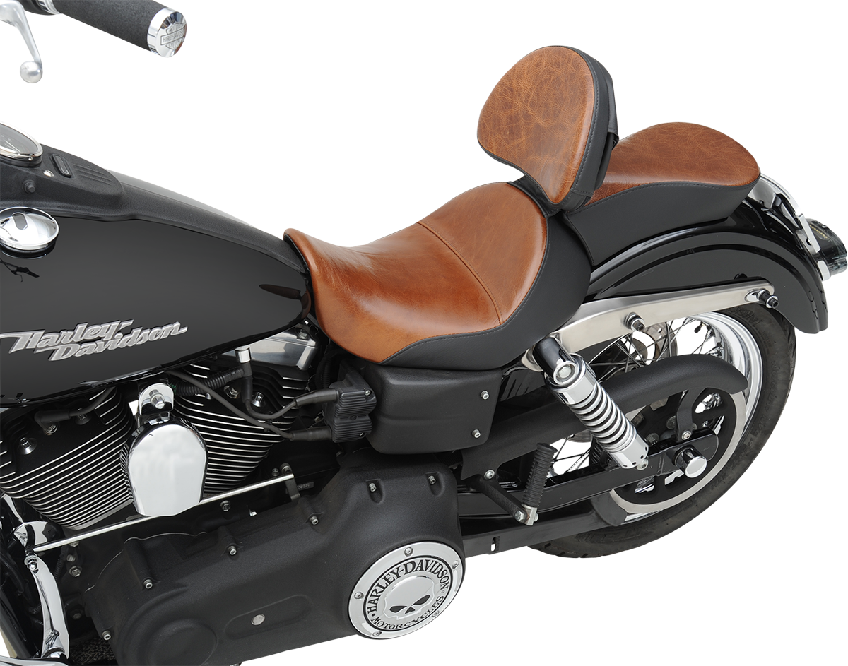 SADDLEMEN Seat - Renegade™ Lariat Solo - Smooth - Brown - Dyna '06-'17
