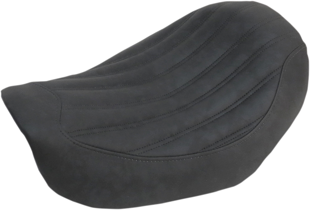 SADDLEMEN Knuckle Solo Seat - Ribbed - Black - Dyna '06-'17