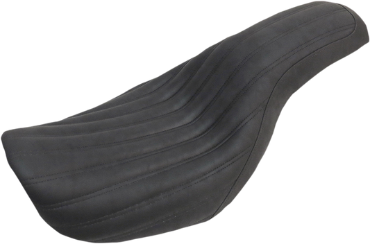 SADDLEMEN Knuckle 2-Up Seat - Ribbed - Black - Dyna '06-'17