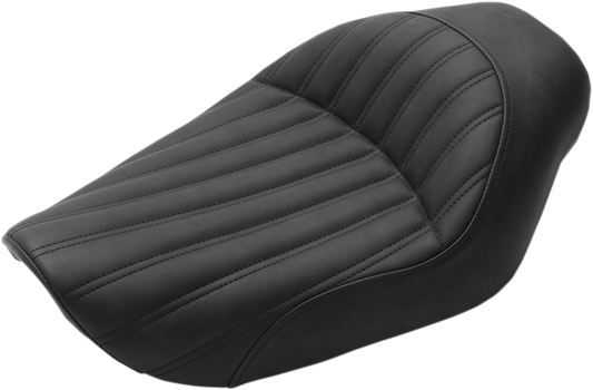 SADDLEMEN Knuckle Solo Seat - Ribbed - Black - Dyna '96-'03