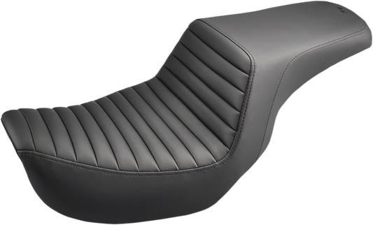 SADDLEMEN Step-Up Seat - Front Tuck-n-Roll - Black - Dyna '04-'05