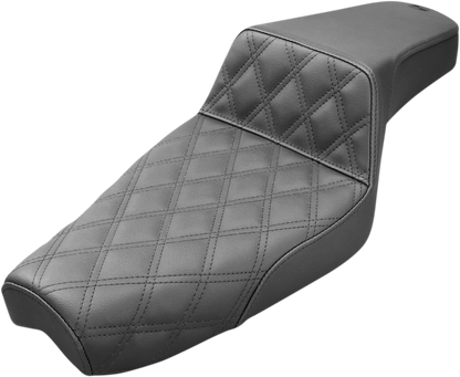 SADDLEMEN Step-Up Seat - Front Lattice Stitch - Black - Sportster '04-'20
