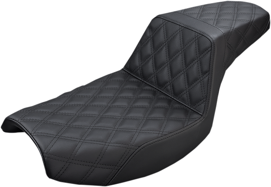 SADDLEMEN Step-Up Seat - Full Lattice Stitch - Black - FXR '86-'94