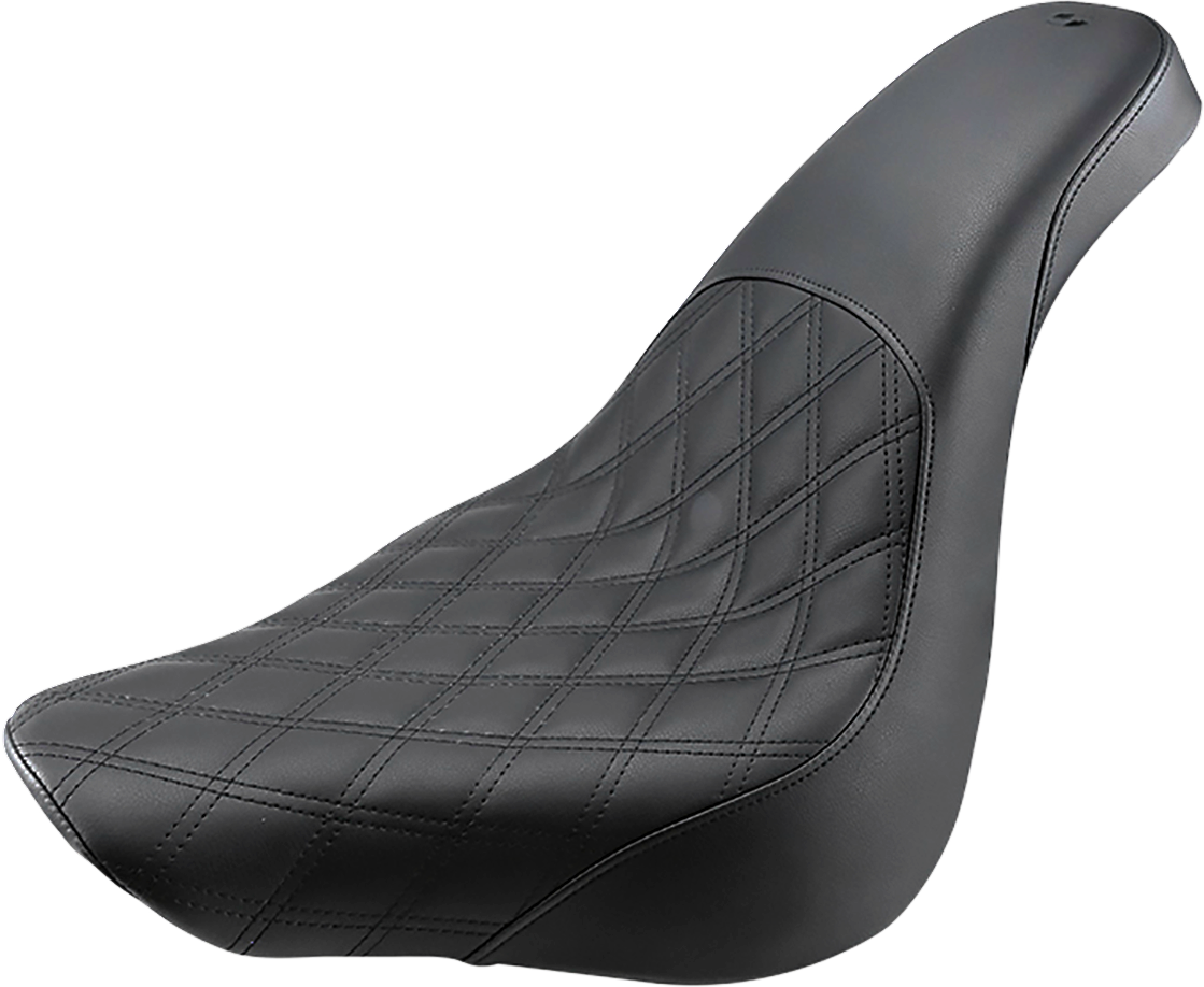 SADDLEMEN Profiler Seat - Front Lattice/Rear Smooth - Black - Softail '18-'23