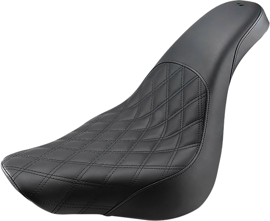 SADDLEMEN Profiler Seat - Front Lattice/Rear Smooth - Black - Softail '18-'23