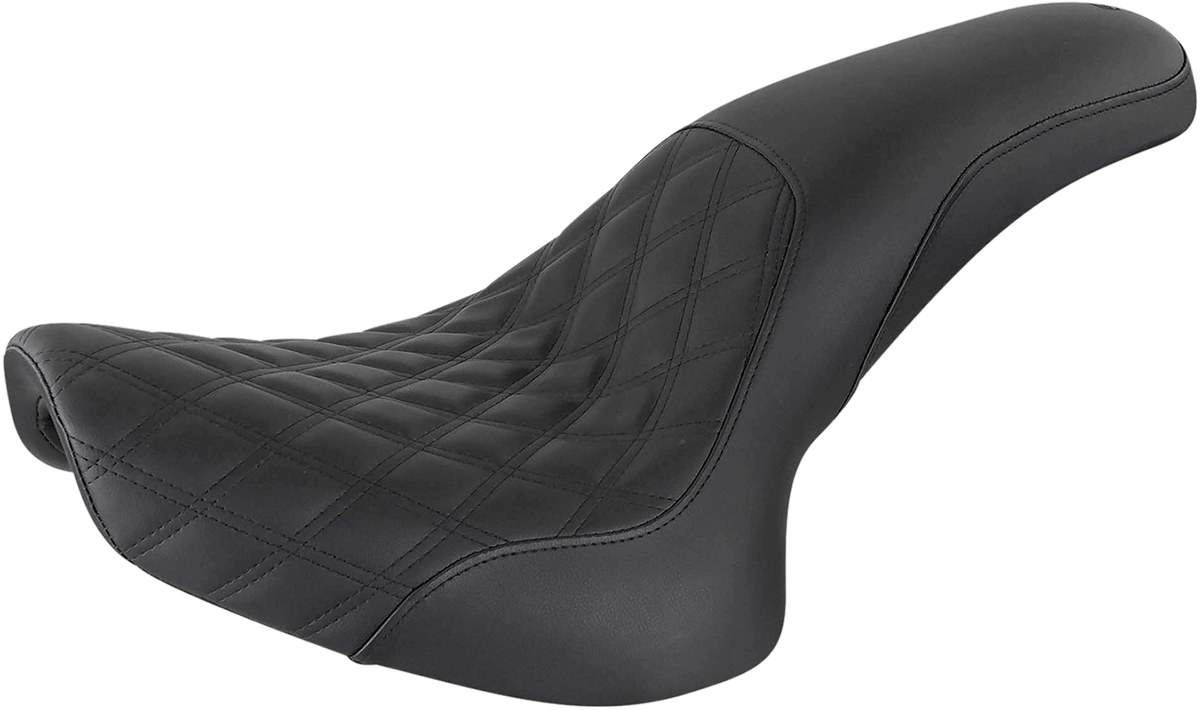 SADDLEMEN Profiler Seat - Front Lattice/Rear Smooth - Black - Softail '00-'06