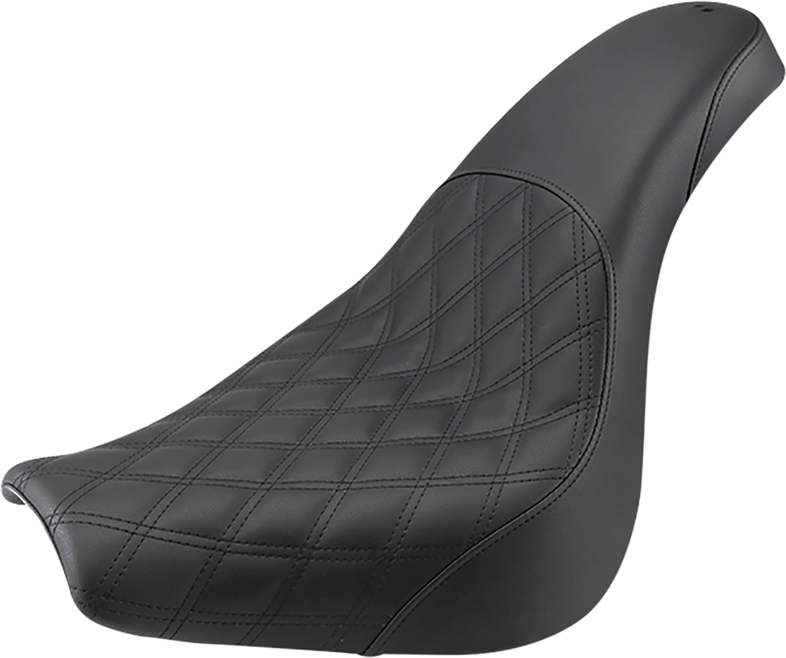 SADDLEMEN Profiler Seat - Front Lattice/Rear Smooth - Black - Softail '18-'20