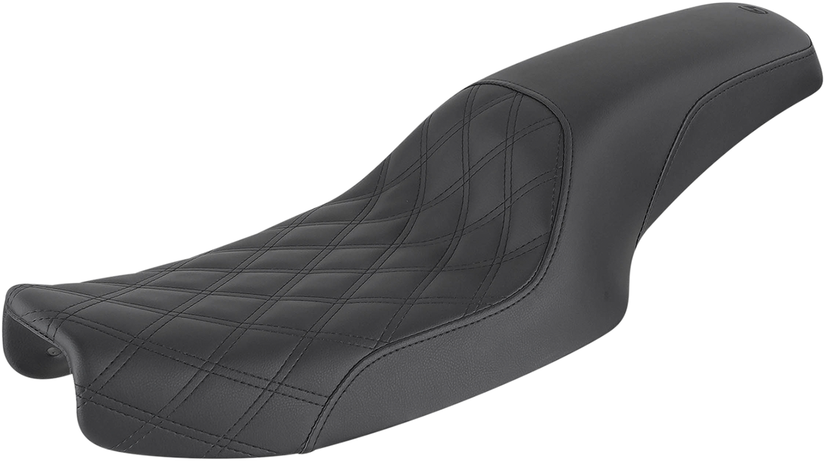 SADDLEMEN Profiler Seat - Front Lattice/Rear Smooth - Black - Dyna '91-'95