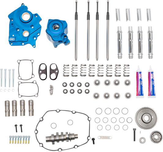 S&S CYCLE Cam Chest Kit with Plate - Gear Drive - Oil Cooled - 540 Cam - Chrome Pushrods - M8