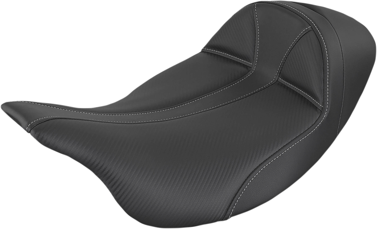 SADDLEMEN Dominator Seat - Low - Solo - Black w/ Gray Stitching - Touring '08-'24