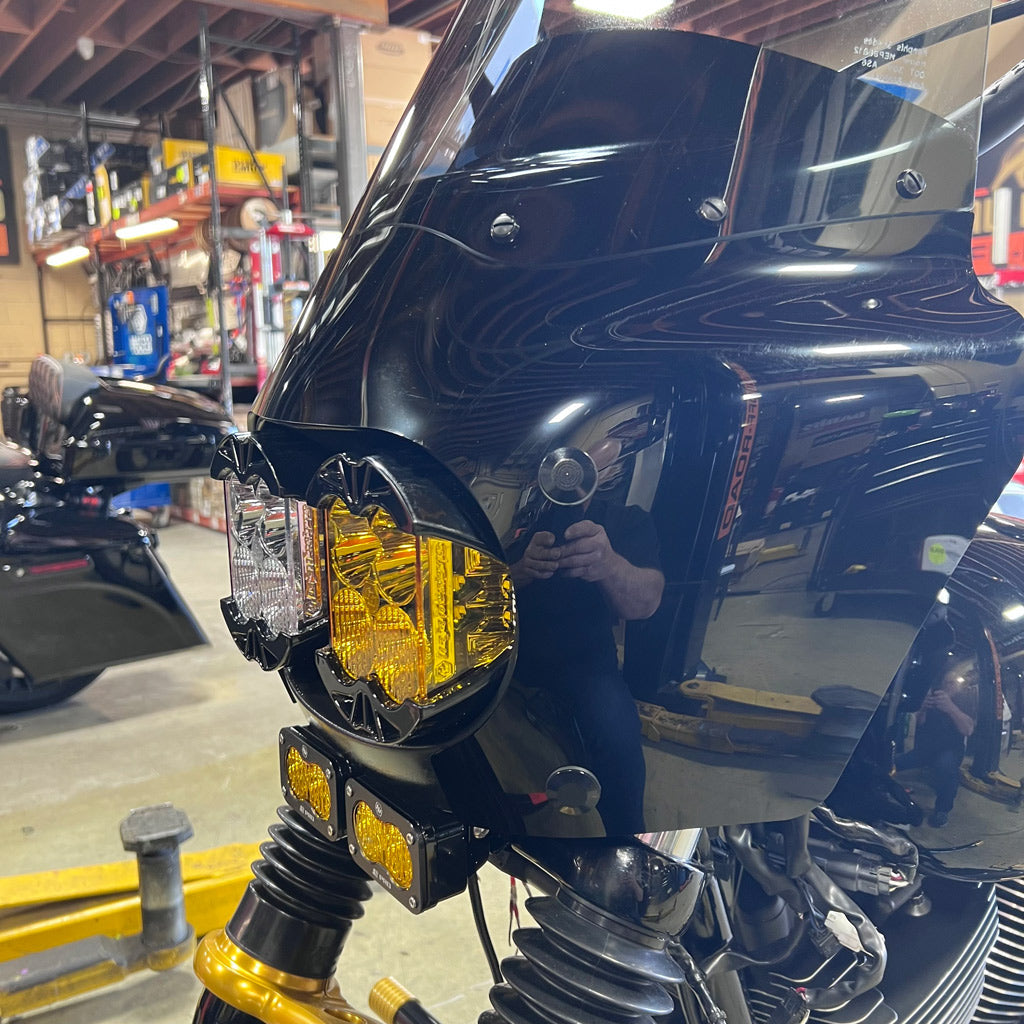 A10 Moto 18+ M8 Fat Bob Dual LP4 Lighting Bracket Combo Kit