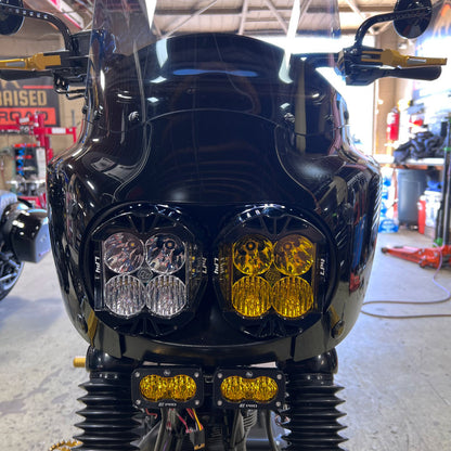 A10 Moto 18+ M8 Fat Bob Dual LP4 Lighting Bracket Combo Kit