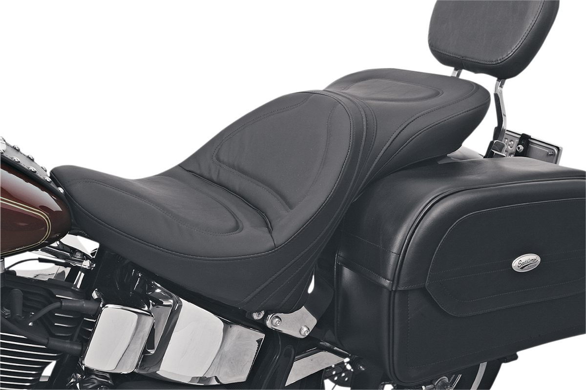 SADDLEMEN Seat - Explorer™ - Without Backrest - Stitched - Black - Softail '00-'06