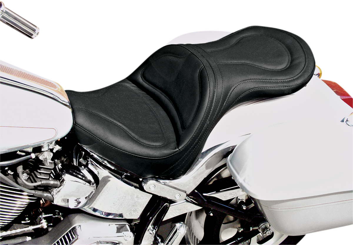 SADDLEMEN Seat - Explorer™ - Without Backrest - Stitched - Black - Softail '00-'07