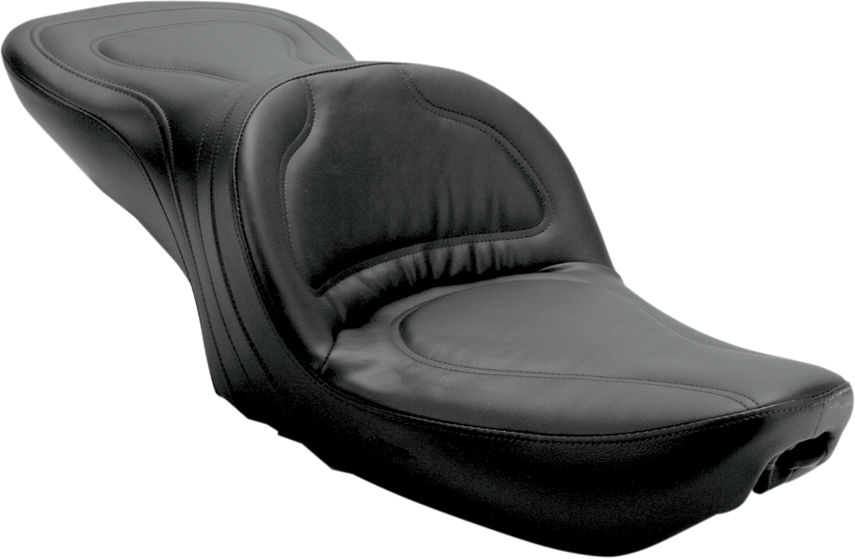 SADDLEMEN Seat - Explorer™ - Without Backrest - Stitched - Black - Dyna '91-'95